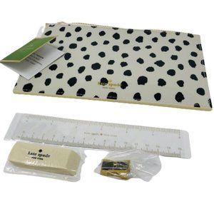 Kate Spade Pencil Pouch Bag, Pencils, Ruler, Sharpener, & Eraser Set #2440